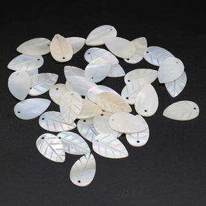 20Pcs Shell Leaf Beads for DIY Jewelry Making