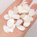 20Pcs Shell Leaf Beads for DIY Jewelry Making