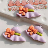 10Pcs Colorful Bowknot Sun Hat Charms Resin DIY Jewelry Making C1205