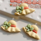 10Pcs Colorful Bowknot Sun Hat Charms Resin DIY Jewelry Making C1205