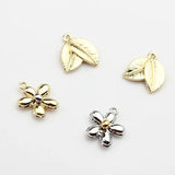 Mini Flowers Leaves Charms 10pcs for Earrings DIY Jewelry Making