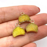 2pcs Moon Shape Charms Natural Crystal Stone Pendants 7 Colors 13x14mm