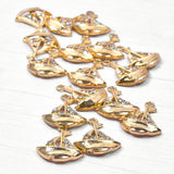 10pcs Boat Silver Crystal Rhinestone Charms Jewelry Earring Findings