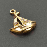 10pcs Boat Silver Crystal Rhinestone Charms Jewelry Earring Findings