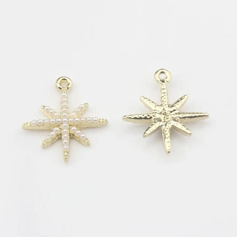 6pcs Star Charms Zinc Alloy Pendants for Jewelry Making