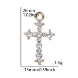 10pcs Cross Rhinestone Dangle Charms Pendant DIY for Bracelet Necklace Bag