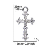 10pcs Cross Rhinestone Dangle Charms Pendant DIY for Bracelet Necklace Bag