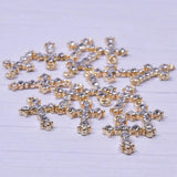 10pcs Cross Rhinestone Dangle Charms Pendant DIY for Bracelet Necklace Bag