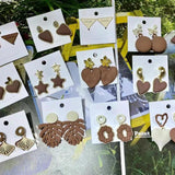 Heart Leaf Charms 6pcs/lot 30mm DIY Jewelry Earring Making