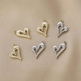 Copper Hollow Heart Charms 2pcs/lot DIY Jewelry Making Accessories
