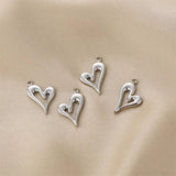 Copper Hollow Heart Charms 2pcs/lot DIY Jewelry Making Accessories
