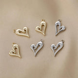 Copper Hollow Heart Charms 2pcs/lot DIY Jewelry Making Accessories