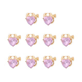 10Pcs Heart Crystal Charms Love Rhinestone Pendants DIY Earrings Necklaces