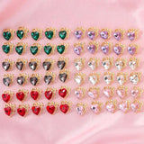 10Pcs Heart Crystal Charms Love Rhinestone Pendants DIY Earrings Necklaces