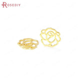 6PCS 16x15x1MM Brass Rose Charms Pendants Jewelry Making Findings Accessories