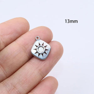 5pcs 15mm Stainless Steel Coin Charms Pendant DIY Jewelry Unfading Colorless