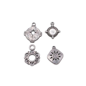 5pcs 15mm Stainless Steel Coin Charms Pendant DIY Jewelry Unfading Colorless