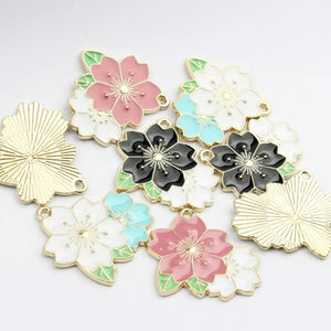 Cherry Blossoms Flowers Charms Pendant 10pcs/lot DIY Jewelry Making