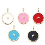 10Pcs Enamel Star Charm for DIY Jewelry Making