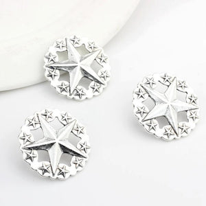 Zinc Alloy Hollow Stars Buttons Charms 3pcs/lot 35MM DIY Making Accessories