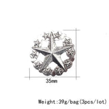 Zinc Alloy Hollow Stars Buttons Charms 3pcs/lot 35MM DIY Making Accessories