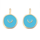 10Pcs Enamel Moon Charms for Jewelry Making