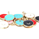 10Pcs Enamel Moon Charms for Jewelry Making