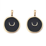 10Pcs Enamel Moon Charms for Jewelry Making
