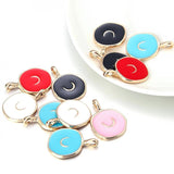 10Pcs Enamel Moon Charms for Jewelry Making
