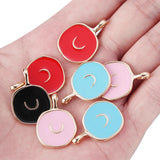 10Pcs Enamel Moon Charms for Jewelry Making