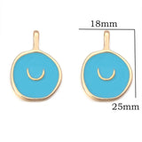 10Pcs Enamel Moon Charms for Jewelry Making