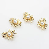 6pcs Zinc Alloy Pearl Flowers Pendant Charms for DIY Earrings