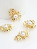 6pcs Zinc Alloy Pearl Flowers Pendant Charms for DIY Earrings