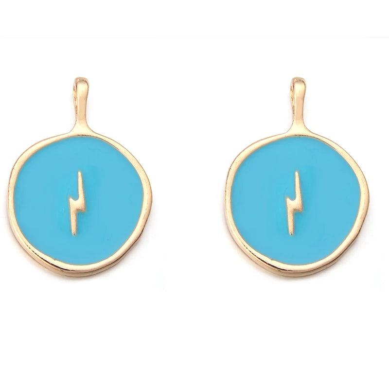10Pcs Enamel Flash Charm for DIY Jewelry Making