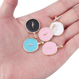 10Pcs Enamel Flash Charm for DIY Jewelry Making