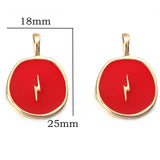 10Pcs Enamel Flash Charm for DIY Jewelry Making