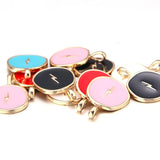 10Pcs Enamel Flash Charm for DIY Jewelry Making