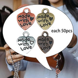 200Pcs Mini Heart Charms for DIY Jewelry Making