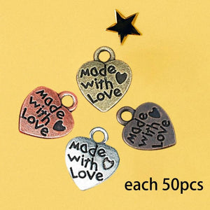 200Pcs Mini Heart Charms for DIY Jewelry Making