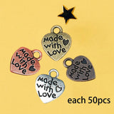 200Pcs Mini Heart Charms for DIY Jewelry Making