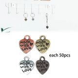 200Pcs Mini Heart Charms for DIY Jewelry Making