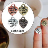 200Pcs Mini Heart Charms for DIY Jewelry Making