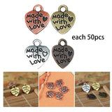 200Pcs Mini Heart Charms for DIY Jewelry Making