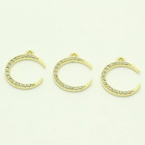 10pcs Zircon Moon Earring Charms Crescent Moon Choker Necklace Bracelet Pendants