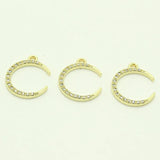 10pcs Zircon Moon Earring Charms Crescent Moon Choker Necklace Bracelet Pendants