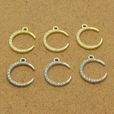 10pcs Zircon Moon Earring Charms Crescent Moon Choker Necklace Bracelet Pendants