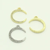 10pcs Zircon Moon Earring Charms Crescent Moon Choker Necklace Bracelet Pendants
