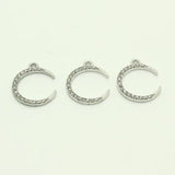10pcs Zircon Moon Earring Charms Crescent Moon Choker Necklace Bracelet Pendants