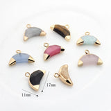 Mini Moon Natural Stone Charms 17*10mm 2pcs/lot DIY Jewelry Making
