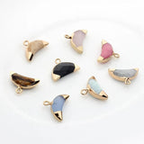 Mini Moon Natural Stone Charms 17*10mm 2pcs/lot DIY Jewelry Making